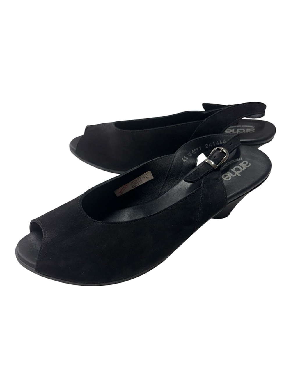 ARCHE Exilo Peep Toe Slingback Pumps EU 41 / US 10 Black